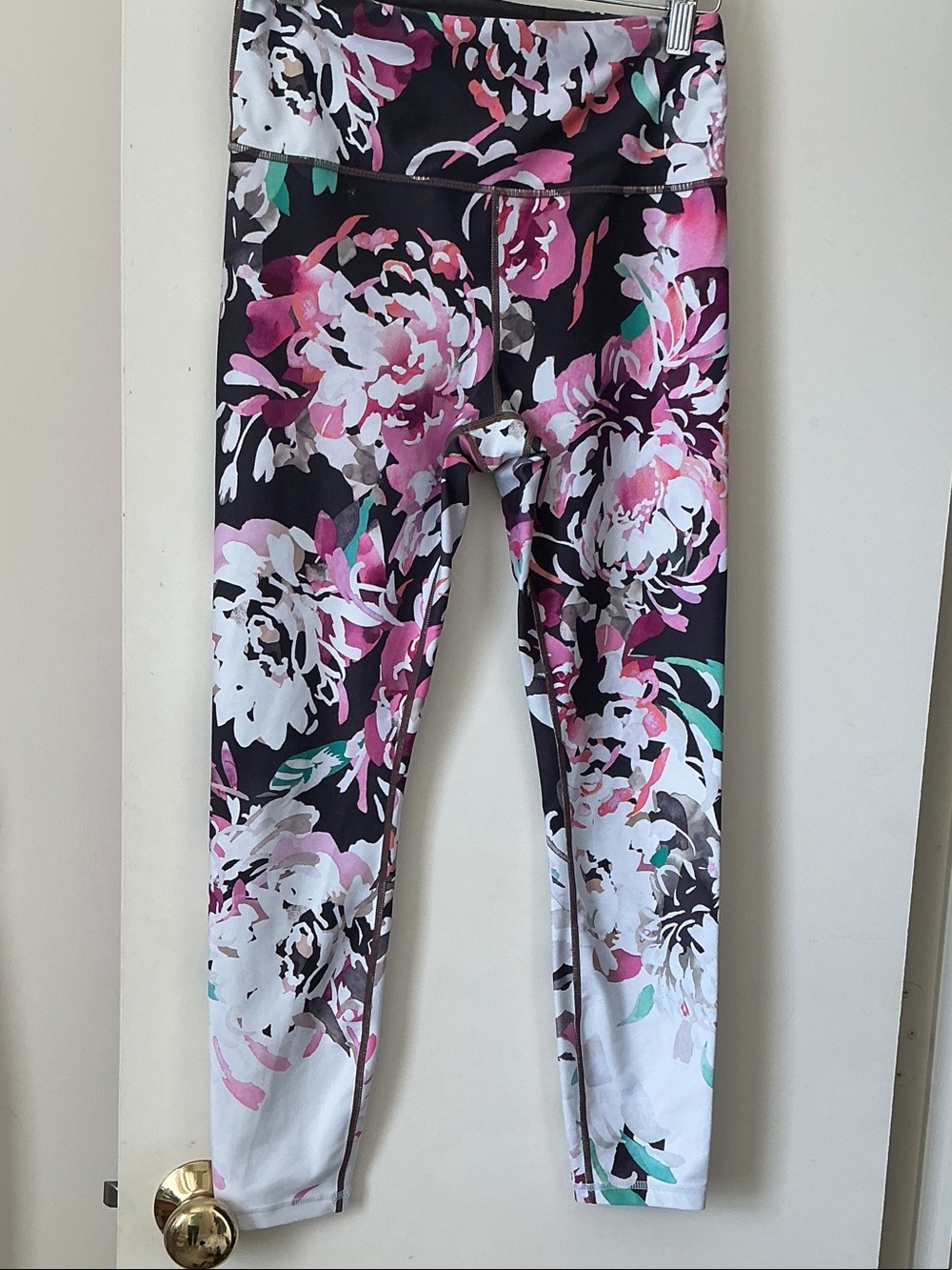 WOMENS  Floral Performance Leggings - Pink & Black BY ATHLETA